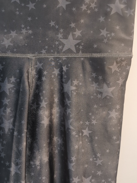Emily Hsu Gray Silver Shimmer Star High Rise Leggings Size Large - Picture 3 of 4